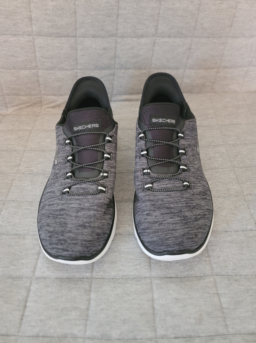 Skechers Gray Knit Slip-On Sneakers